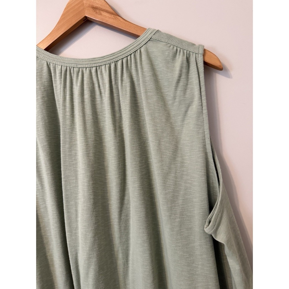 Ava & Viv Tank Top Womens 2X Green Keyhole Tie Neck Sleeveless Basic Soft NWOT - Picture 12 of 13
